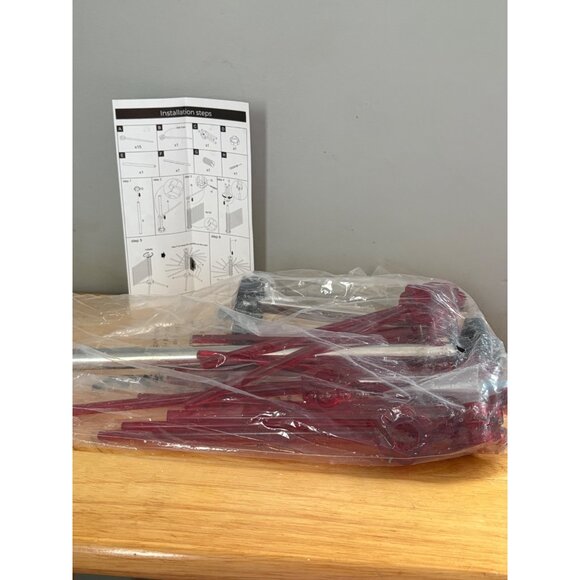 Red Collapsible Pasta Drying Rack With 16 Arms For Homemade Noodles - Picture 6 of 7